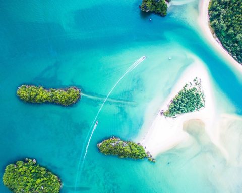 bird's eye view of islands