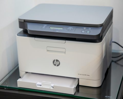 white and gray hp all in one printer