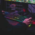 person using desktop computer