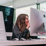 a person sitting at a desk