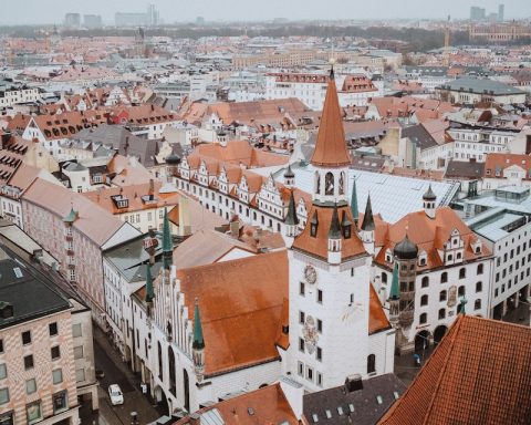 a view of a city from a tall building