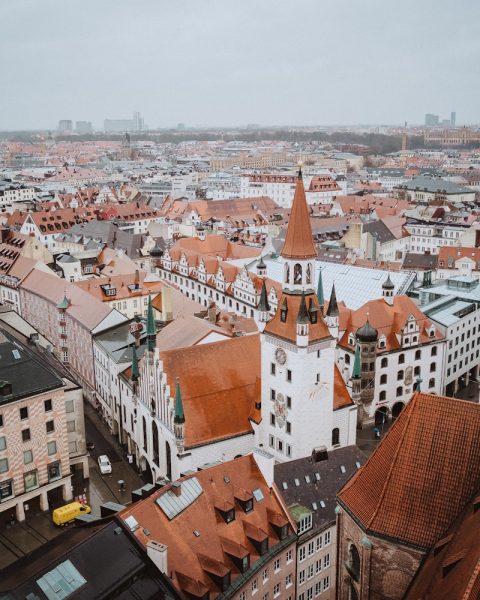 a view of a city from a tall building