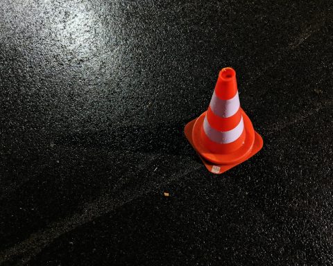 orange and white traffic cone