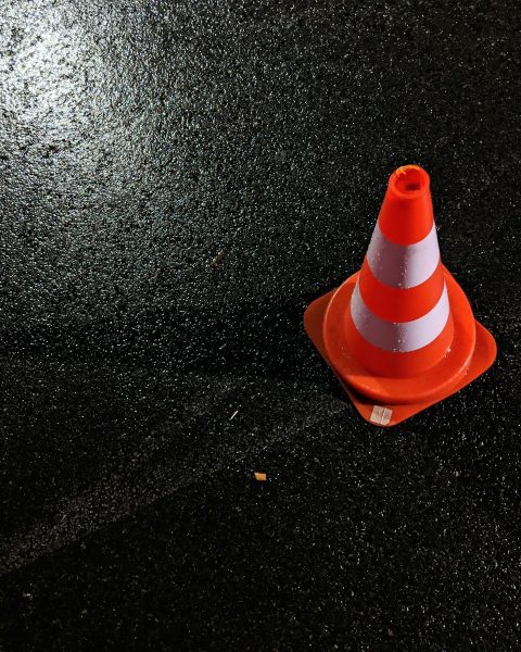orange and white traffic cone