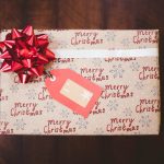 red ribbon on gift box