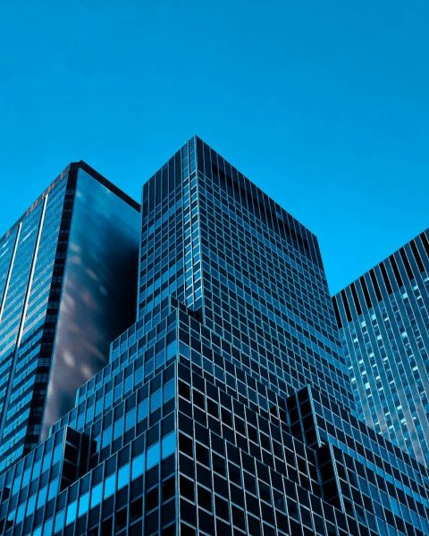 low angle view high rise buildings