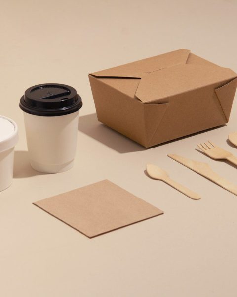 a box and a cup of coffee